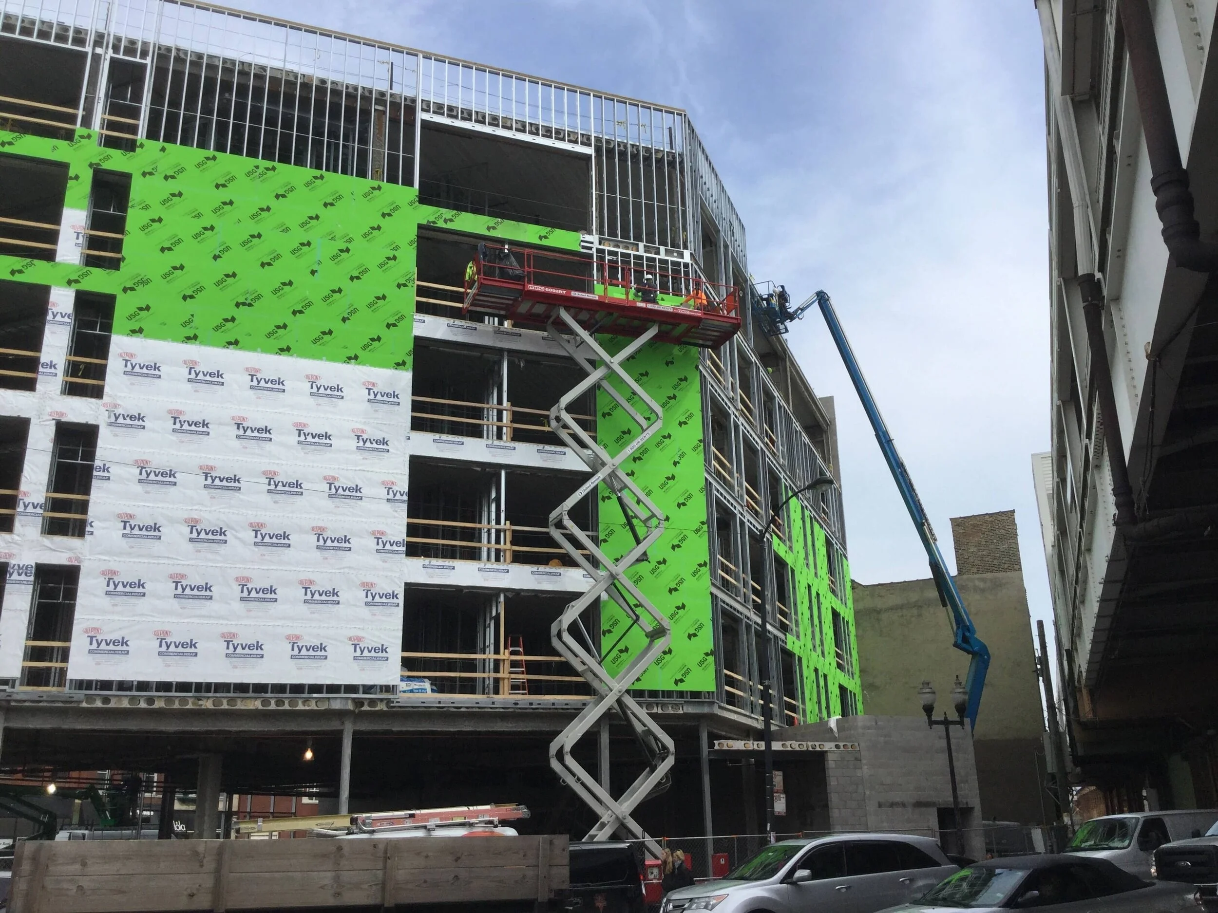 Framing at height — 1920 Milwaukee Avenue