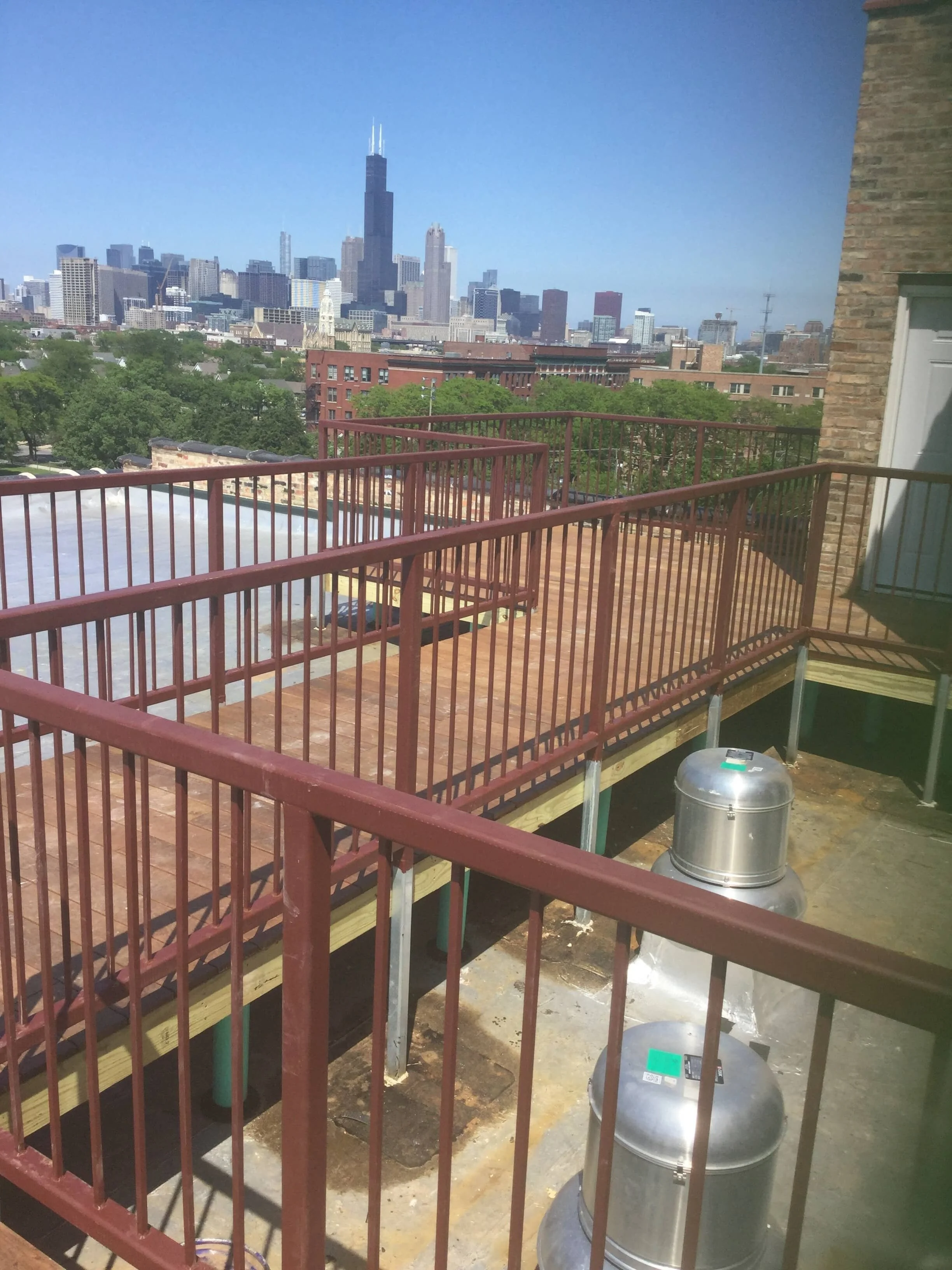 Completed framing — Otis rooftop deck project