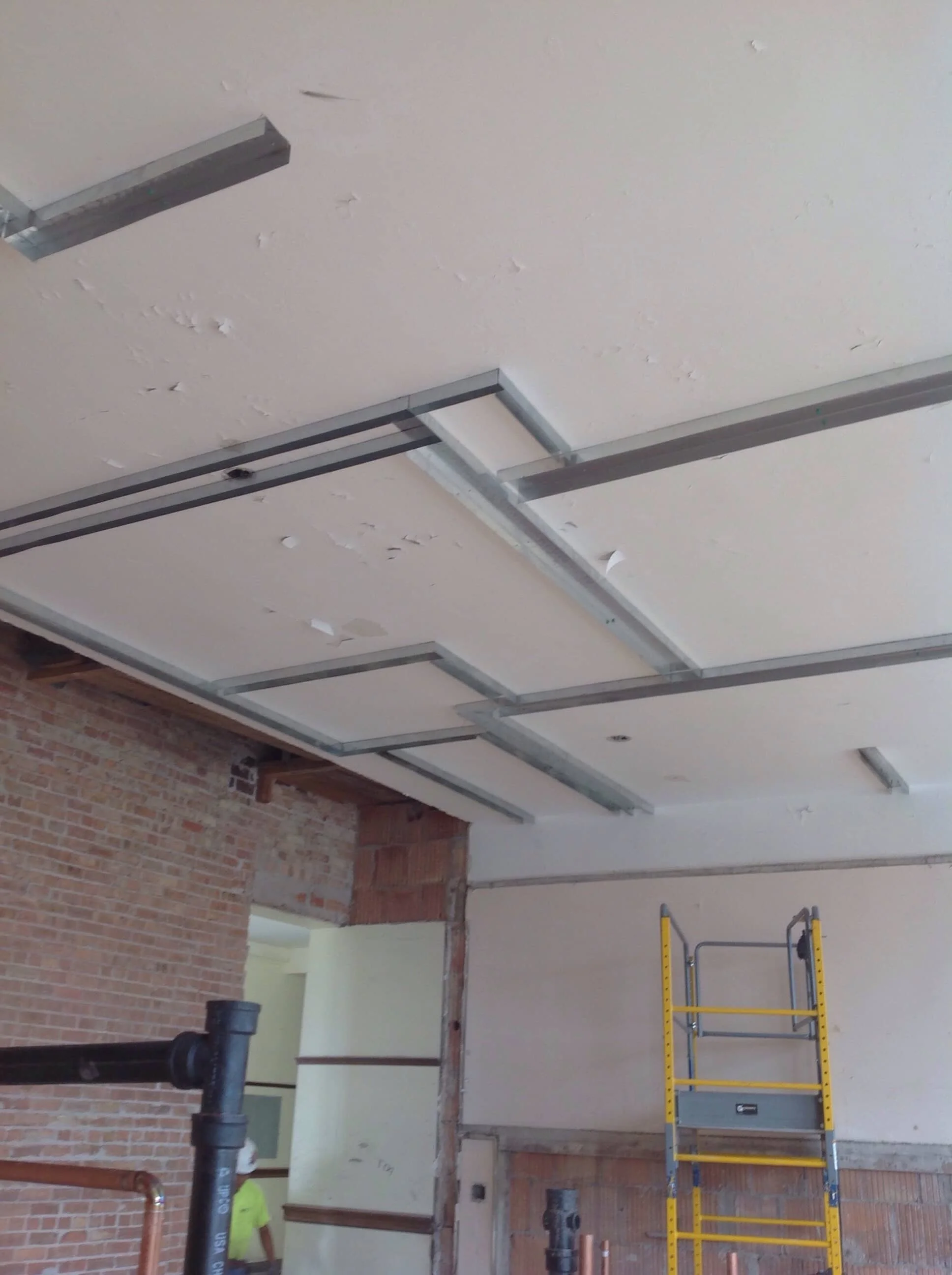 Framing progress — Stewart School historic building